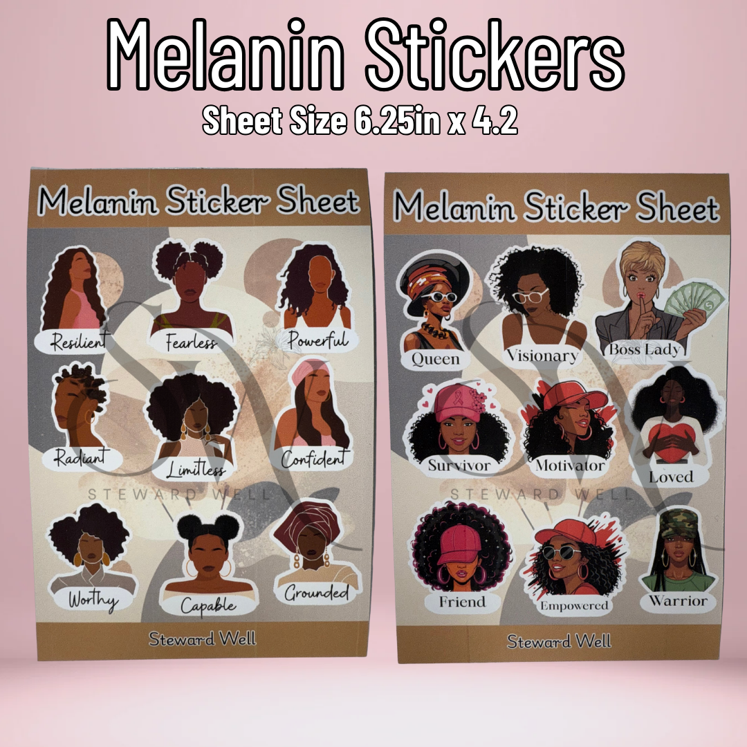 Melanin Sticker Sheets (6.25 x 4.2)