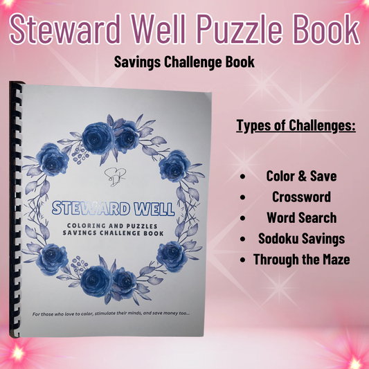 STEWARD WELL - Coloring and puzzles Savings Challenge Book
